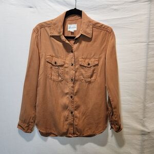 American Eagle, Women's Caramel Button Up Shirt, Size XS